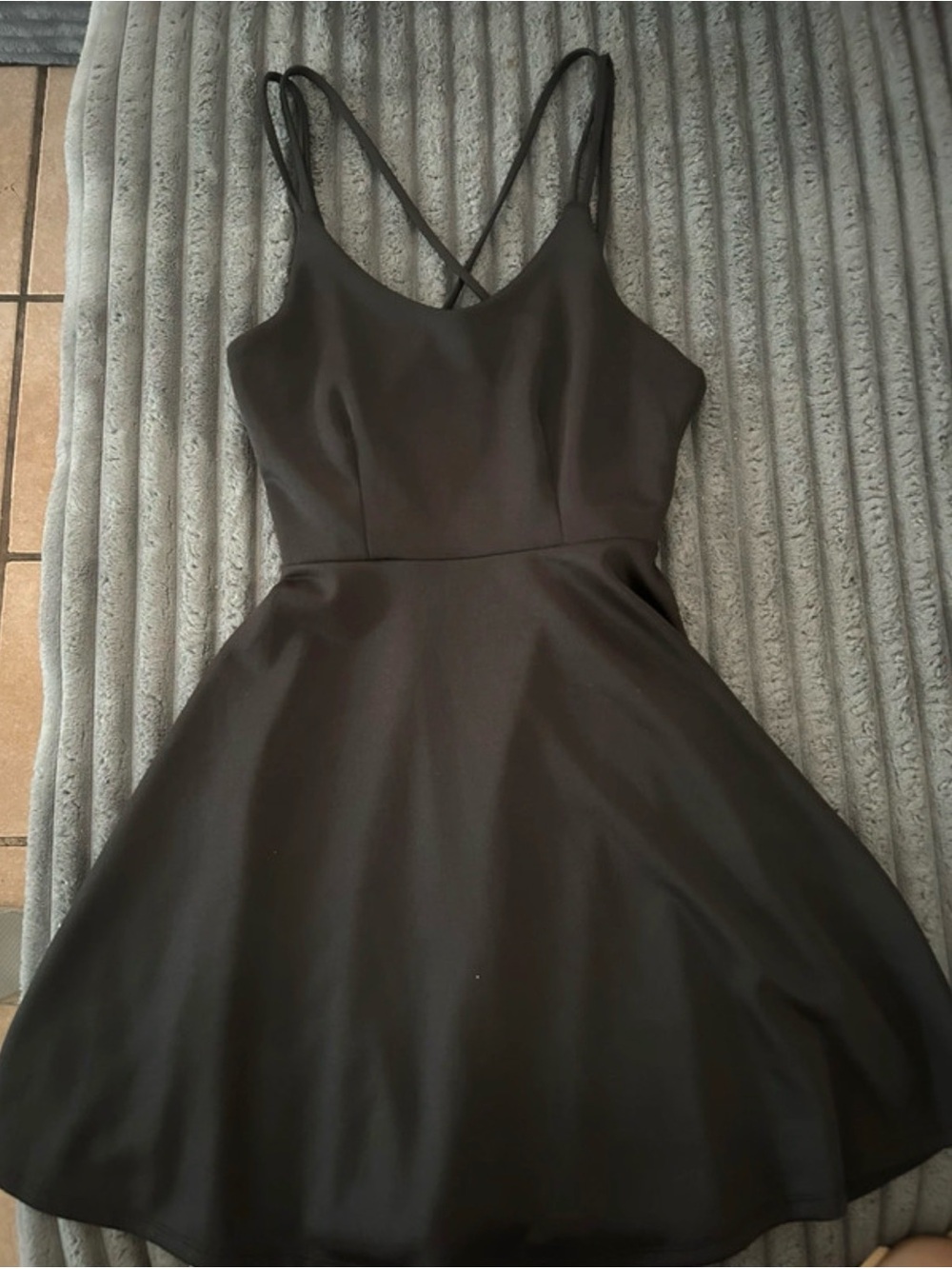 finn & clover Black Mini Dress with Crisscross back